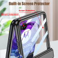for Motorola Razr 50 Ultra Case Razr+ 2024 Razr Plus, with Built-in Screen Protector & Magnetic Hinge, Transparent Plating Luxury Clear Shockproof Protection and Ring Kickstand. 