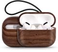 Wooden Case Cover for  AirPods Pro 2 Generation with Leather Lanyard & Box, Hand Polished & Handcrafted -(Walnut-Air Pods Pro 2). 