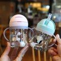 Baby Handle Water Bottle Anti Choking Baby Drinking Straw Cup Sippy Cup Water Bottle Training Cup with Weighted Straw for Toddlers. 