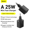 Baseus 25w Charger Adapter Super Si 1C fast wall charger black EU CCSUP-B01.