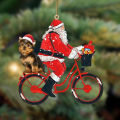 Hanging Widget Eye-catching Creative Santa Cycling Shape Hanging Widget. 