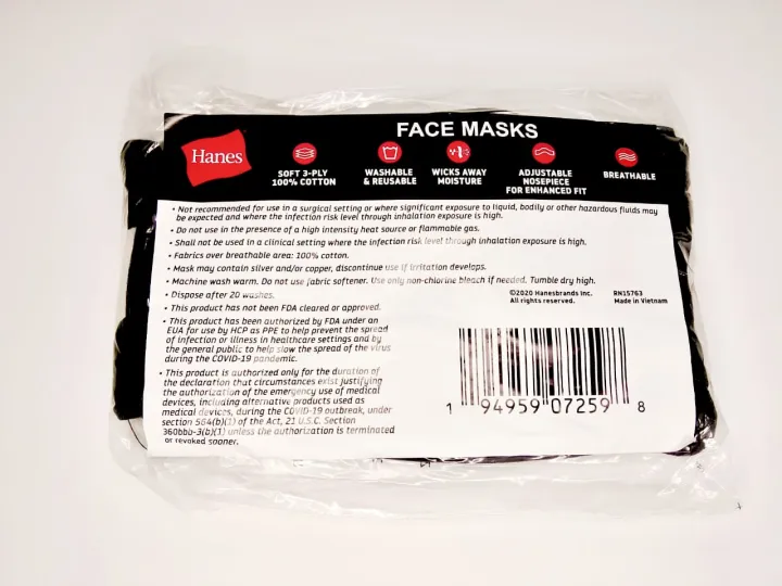 Hanes%20Soft%203-Ply%20100%25%20Cotton%20Face%20Mask%20-%20Washable%20&%20Reusable%20-%20Black%205%20pices%20/%201pack%20-%20Image%203