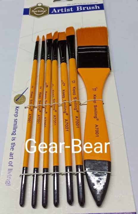 Black%20&%20Orange%20Combined%207%20Pcs%20Keep%20Smiling%20Super%20Perform%20Artist%20Brush%20/%20Art%20Brush%20/%20Art%20Tuli%20Sets%20For%20Oil%20Colour%20/%20Water%20Colour%20/%20Acrylic%20Colour%20-%20Image%203