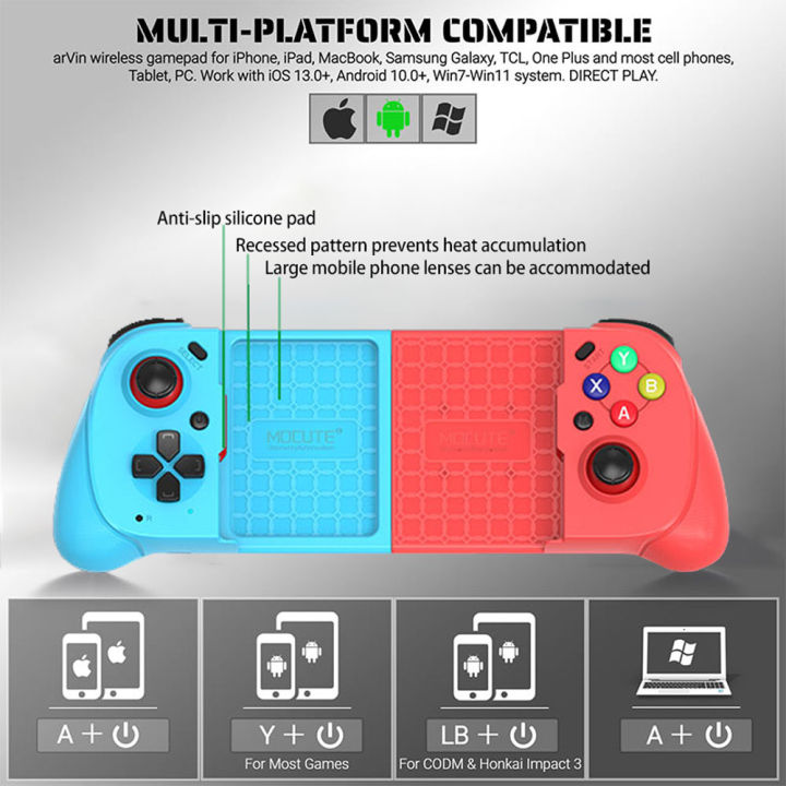 For%20MOCUTE%20060/062%20Wireless%20Bluetooth%20Game%20Controller%20For%20Phone/TV%20Hall%20Effect%20Dual%20Joysticks%20Telescopic%20Cell%20Phone%20Gamepad%20Gift%20-%20Image%206