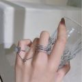 Double Finger Chain Rings Women's Fashion Jewelry Band Rings.