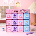 Cute Cartoon Sanrio Hello Kitty Cinnamoroll My Melody Kuromi Storage Box With Mini Drawer Jewelry Finishing Box Desk Organizer.