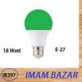 Green Colour Energy Saving 18 Watt LED Light - Base E-27.