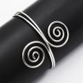 Punk Bohemian Metal Swirl Spiral Upper Arm Open Cuff Bracelet Bangle Adjustable Armlet Armbands Gypsy Turkish Party Jewelry. 