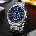 CURREN 8399 Men's Luxury Watches Fashion Sporty Wristwatches Male Chronograph Quartz Stainless Steel Clock with Luminous Hands.