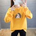 Cross-border wholesale 2024 Korean version of the Spring and Autumn thin sweatshirt women's new cartoon round neck top trendy fashion plus size women's clothing. 