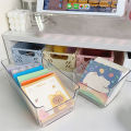 Acrylic Storage Box Transparent Desktop Organizer Large Capacity Stickers Box Subpackage Holder Desktop Stationery Storage Box.