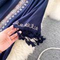 Women Long Kimono Shirt Ethnic Bohemian Vintage Embroidery Loose Cardigan Tops Holiday Sunscreen Blouses Outer Cover.