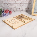 Wooden Wedding Guest Book Album Message Notebook for Engagement Decoration. 