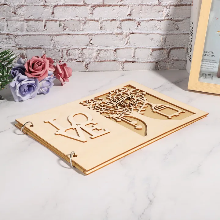Wooden%20Wedding%20Guest%20Book%20Album%20Message%20Notebook%20for%20Engagement%20Decoration%20-%20Image%205