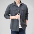 100% Cotton Men's Shirt Solid Color Multi-Pocket High Quality Cargo Shirts Fashion Outdoor Casual Long Sleeve Shirts For Men New.