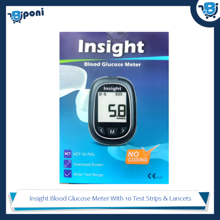 Insight Blood Glucose Meter With 10 Test Strips & Lancets | Daraz.com.bd