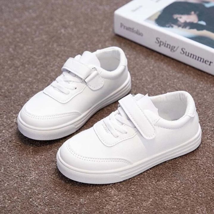 Children White Sneakers Pu Leather Breathable School Kids Casual