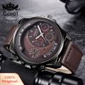 (New) carat xinew Port men calendar ub-dial decor faux leather band quartz writ watch. 