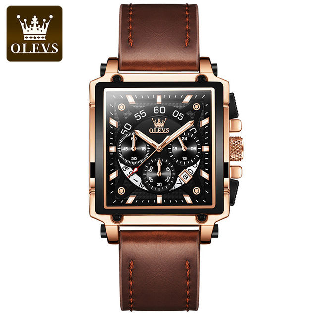 OLEVS%209919%20Square%20Fashion%20Watches%20for%20Men%20Chronograph%20Waterproof%20Leather%20Wrist%20Watch%20-%20Watch%20For%20Men%20-%20Image%205