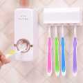 Bathroom Accessories Set Toothbrush Holder Automatic Toothpaste Dispenser Tooth Brush Holder Wall Mount Organizer Storage Rack. 