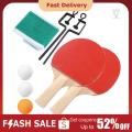 [BLK-COD]Portable Retractable Ping Pong Post Net Rack Ping Pong Paddles Quality Table Tennis Rackets Set Ping Pong Training Adjustable Extending Net Rack Paddle Bats Sports Accessories Racquet Bundle Kit with 3 Balls For Both Indoor and Outdoor. 