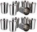 Stainless Steel Glass set ( Pack of 12 ) Glass Set (360 ml, Steel). 