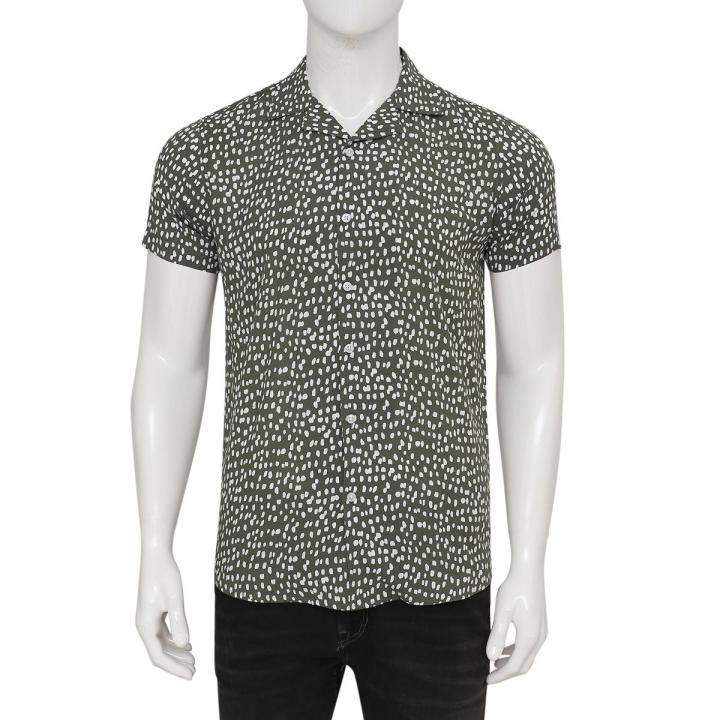 Blue - Bindaas Block Printed Natural Dyed Cotton Men Half Sleeve Shirt