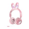 Cute Cartoon Rabbit Ear Wireless headphones with Microphone Stereo Music Bluetooth Earphones with LED Light Game Headset fone. 