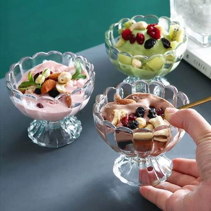 Crystal%20Clear%20Glass%20Ice%20Cream/Dessert%20Bowl%20Set%20(6%20Pieces)%20OLiLA%20N008%20-%20Image%202