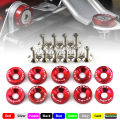 10PCS M6 JDM Car Modified Hex Fasteners Fender Washer Bumper Engine Concave Screws Fender Washer License Plate Bolts Car.