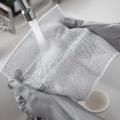 2pcs Steel Wire Dishwasher Non-stick Steel Wire Ball Rag Kitchen Special Metal Wire Cleaning Cloth Double-sided Silver Wire Imitation Steel Wire. 