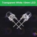 10Pcs 10Mm White Led Clear Transparent White 10Mm Led Super Bright Led Lamp Wide Angle Electronics Components Indicator Flash Light Emitting Diodes -  Rgb Light. 