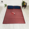 Relax Floor Mattress - Ruby Red Block Pattern Double Sleeping Mattress. 