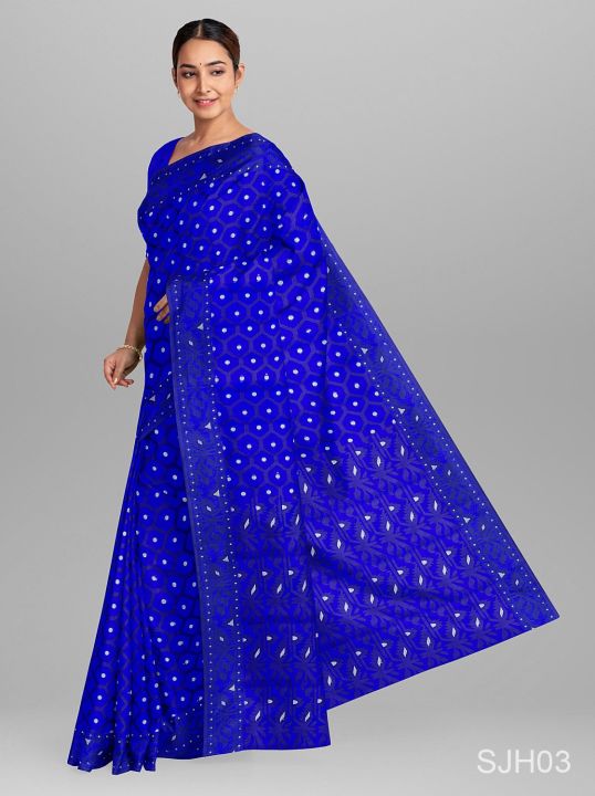 Comfortable%20Cotton%20Jamdani%20Saree%20For%20Women%20Without%20Blouse%20Piece%20-%20Casual%20&%20Party%20Wear%20-%20Suitable%20for%20All%20Occasion%20-%20Image%203