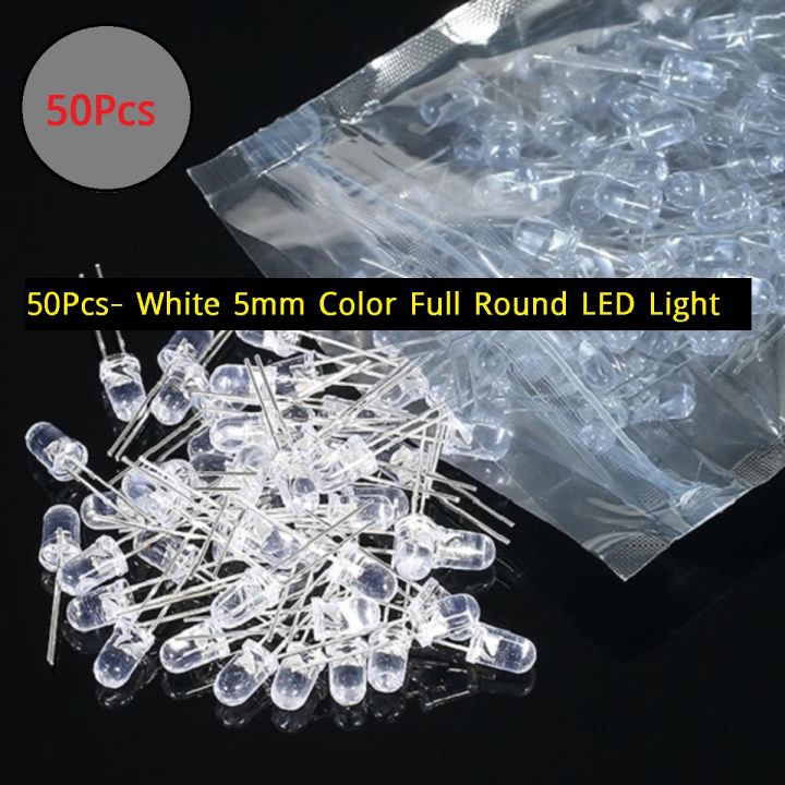 50Pcs-%20White%205mm%20Color%20Full%20Round%20LED%20Light%20Emitting%20Diode%205mm%20LED%20Light%20White%20Light%20Bulb%205mm%20%20LED%20For%20Indicator%20Light%20LED%20-%20Image%202
