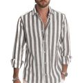 Men's Casual Blouse Shirt Stripe Printing Loose Tops Long Sleeve Tee Shirt Spring Autumn Casual Handsome Men's Shirts 2023 New.