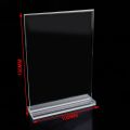 1pcs Double Side Acrylic Display Stand T Shape Slanted Sign Holders Desktop Paper Menu Holder Advertising Price Display Board. 