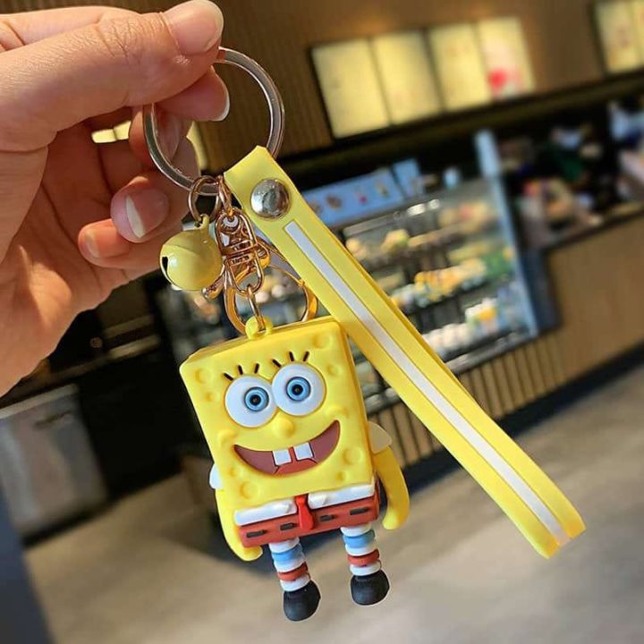 SpongeBob SquarePants Anime Figure Patrick Star Squidward Tentacles PVC Doll Keychain Bag Key Ring for Gifts