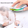 Rechargeable Wireless RGB Waterproof Optical Mouse, For Pc and Laptop Gamer Dual Model 2.4GHz Mouse  - Nano receiver - Palm Grip - Black Fun Gaming - Optical Wireless Mouse. 