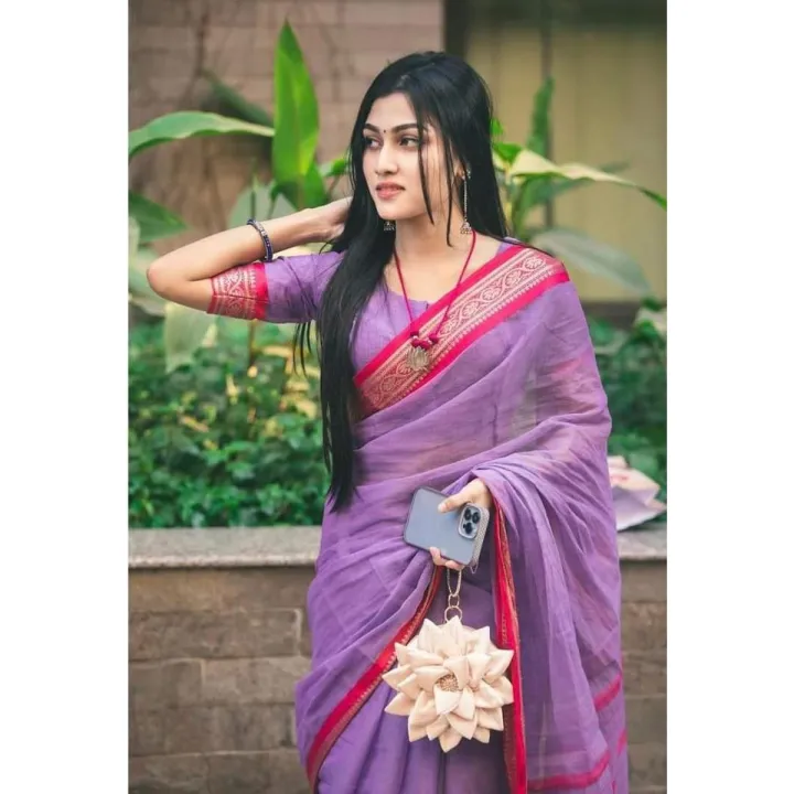Traditional%20Tangail%20Cotton%20Mashlaish%20Saree%20With%20Blouse%20Piece%20by%20Ekush%20Shatak%20-%20Image%202