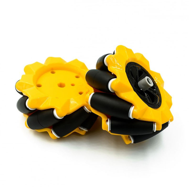 80mm%20Omnidirectional%20Mecanum%20Wheel%20for%20Robotics%20with%20Yellow%20Frame%20and%20Black%20Tire%20(4%20Pieces)%20-%20Image%203