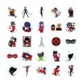 Cartoon Anime Ladybug Red Girl Stickers for Laptop Suitcase Album Stationery Waterproof Album Decals Kids Toys Birthday Gifts. 