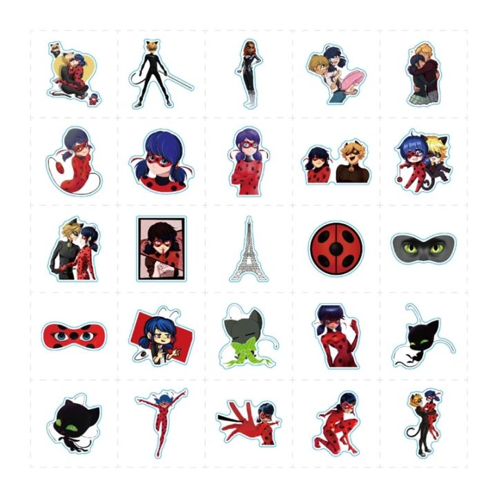 Cartoon%20Anime%20Ladybug%20Red%20Girl%20Stickers%20for%20Laptop%20Suitcase%20Album%20Stationery%20Waterproof%20Album%20Decals%20Kids%20Toys%20Birthday%20Gifts%20-%20Image%204
