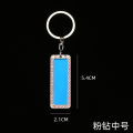 Douyin laser engraving word gift stainless steel car key pendant anti-loss number plate license plate key chain. 