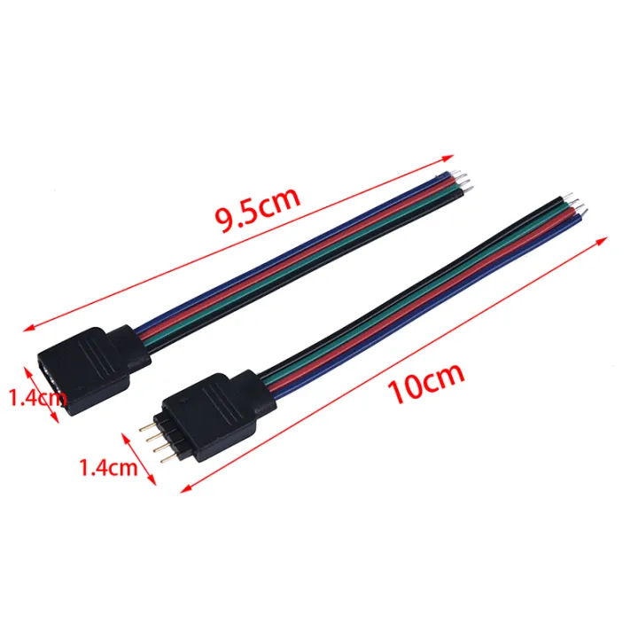 10Pcs%204Pin%20Male%20+%20Female%20Connector%20Cable%20Wire%20for%203528%205050%20LED%20Strip%20Light%20Encounter%20-%20Image%206