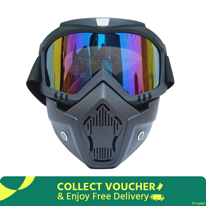 Bike Helmet BHX25 Blue Face Goggles Helmet For Bike Motor Cycle Sports  Design Dust Guard motorcycle UV Multicolor Blue Shade