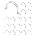 ZOROOM 3Inch Rigid Pipe Strap Clamp,20 Pack Strap-U Bracket Tube Clip,Heavy Duty Stainless Steel Fastener Holder Two Hole Strap. 