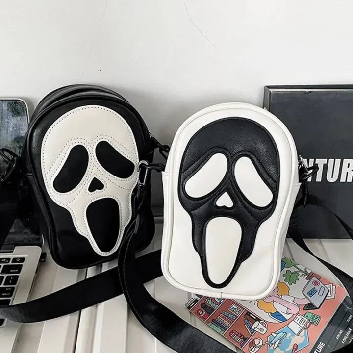 Male%20And%20Female%20Korean%20Version%20Niche%20Trend%20Funny%20Ghost%20Skull%20Crossbody%20Shoulder%20Bag%20Soft%20PU%20Leather%20Mobile%20Phone%20Small%20Square%20Ba%20-%20Image%203