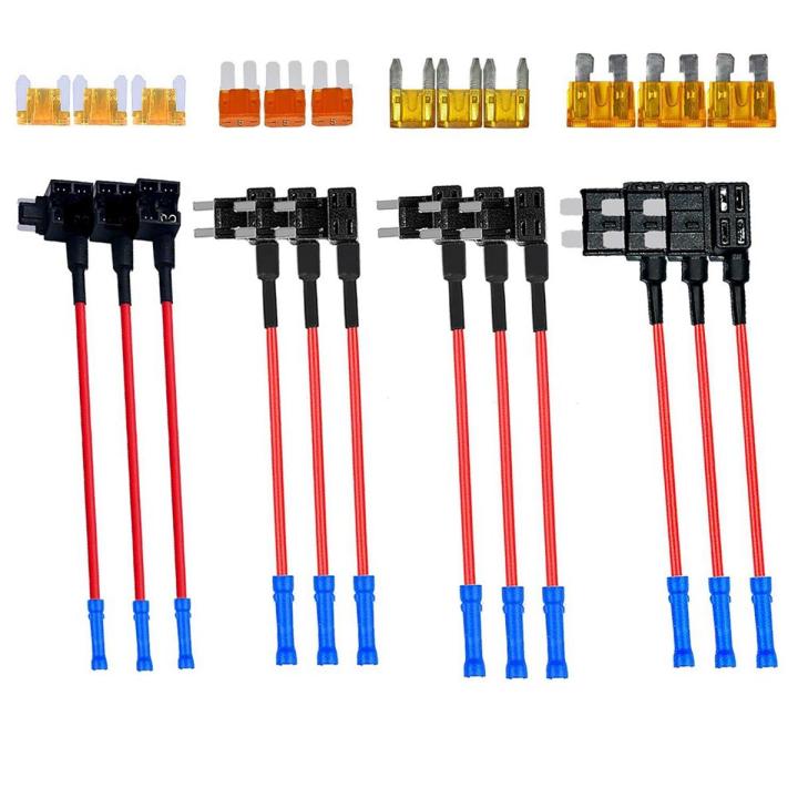 4 Types 12V Add-A-Circuit Adapter and Fuse Kit,Fuse Tap Fuse Holder