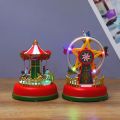 Xmas Glowing Music Carousel Ferris Wheel Christmas Gifts Christmas Eve Gifts Christmas Ornaments Home Decoration Gifts B. 